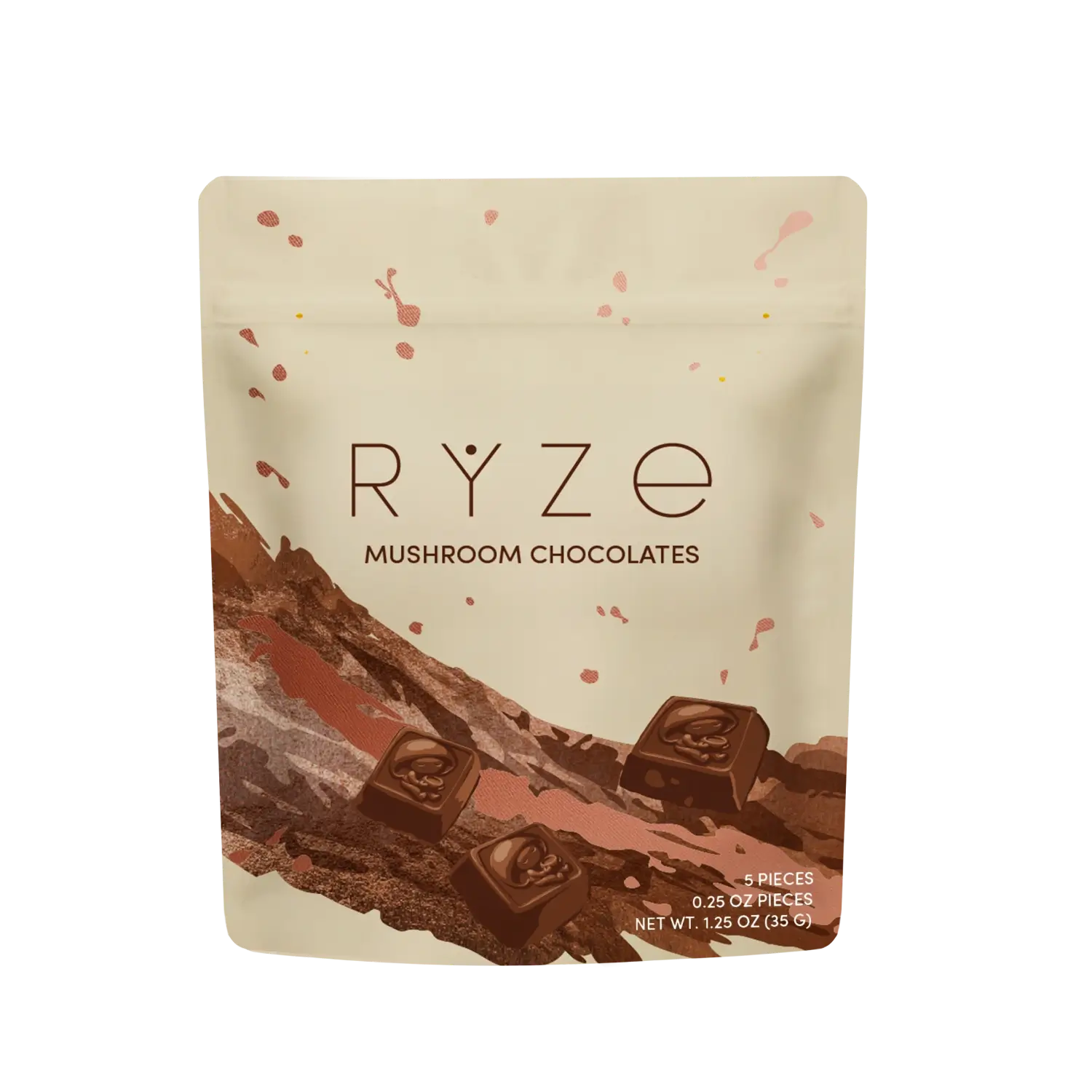 Supplement facts label with nutritional information on rust-red background